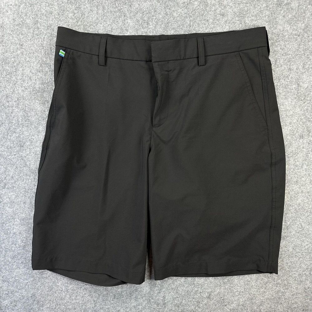 J.Lindeberg Shorts Mens 33 Black True Micro Stretch Chino 10 Inseam Golf Casual